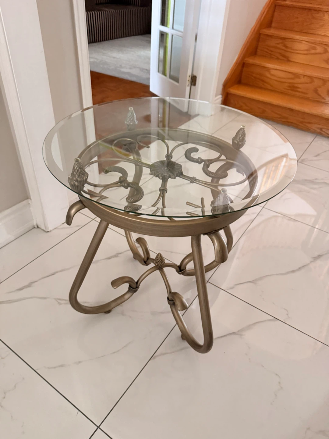 Glass Top Round Accent Table - photo 3