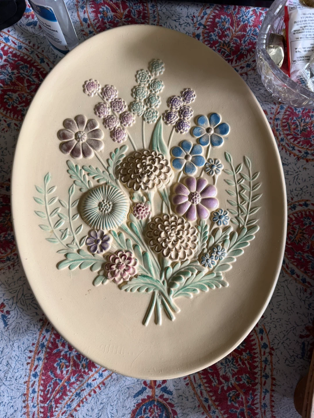 Embossed Floral Oval Platter - photo 2