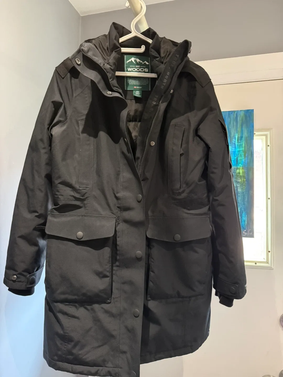 Woods Women's Black Parka / Winter Coat with Faux Fur Hood - photo 4