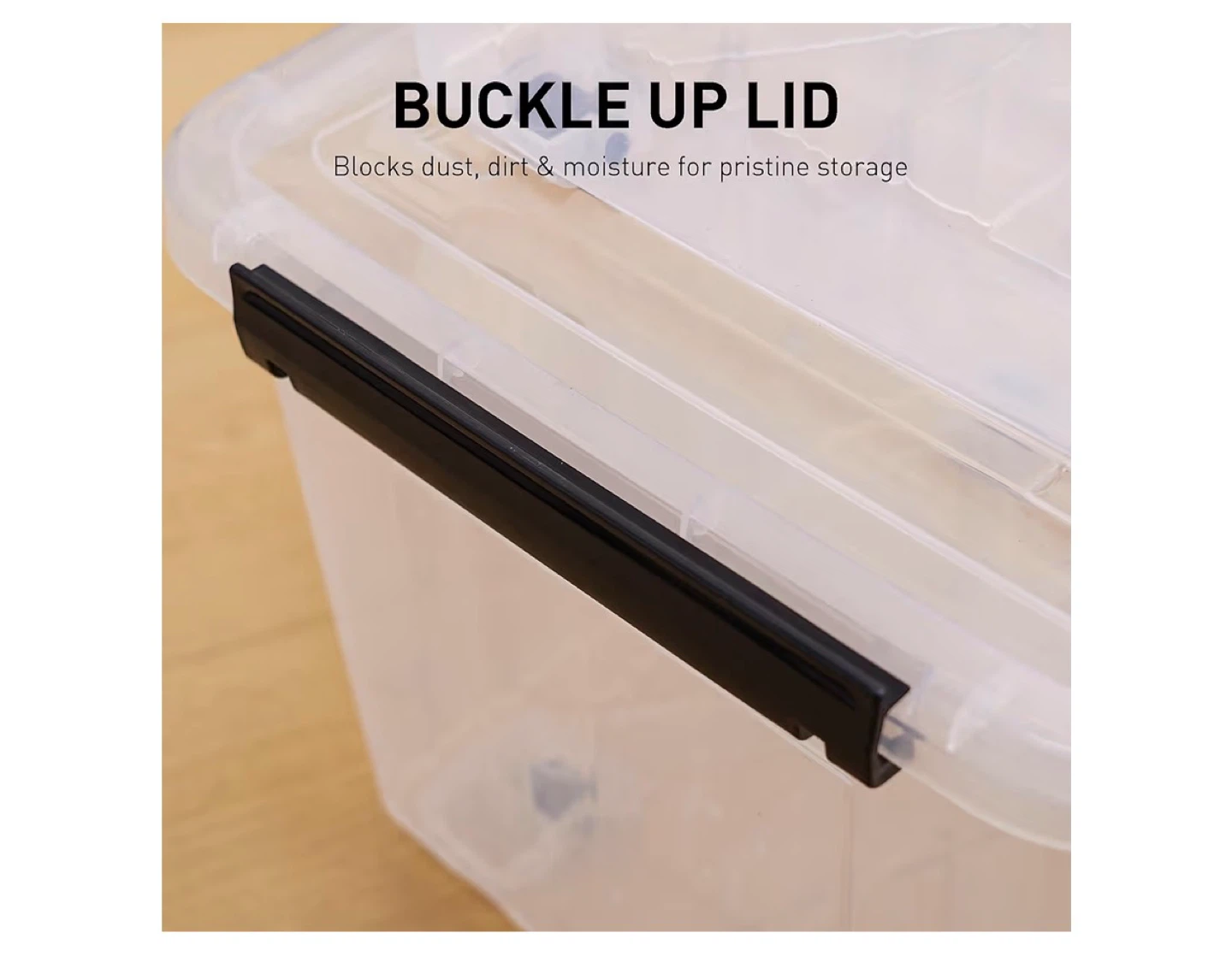6 Clear Plastic Storage Bins with Lids - 24L Capacity - photo 5