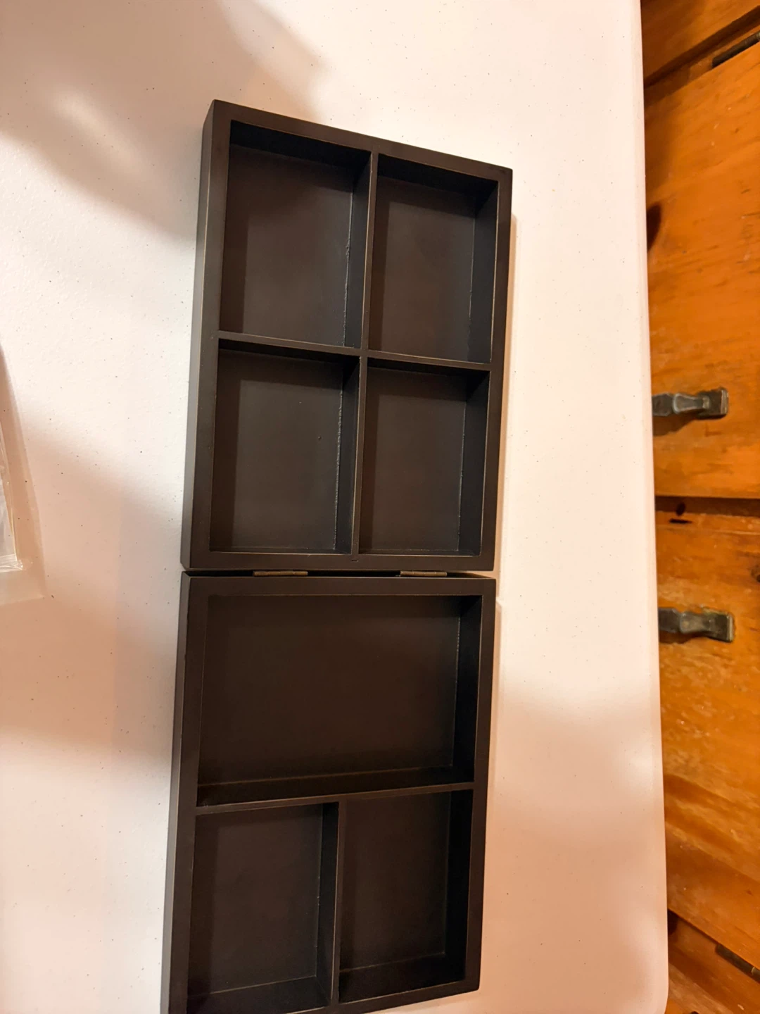 Dark Wood Organizer Box with Compartments - photo 2