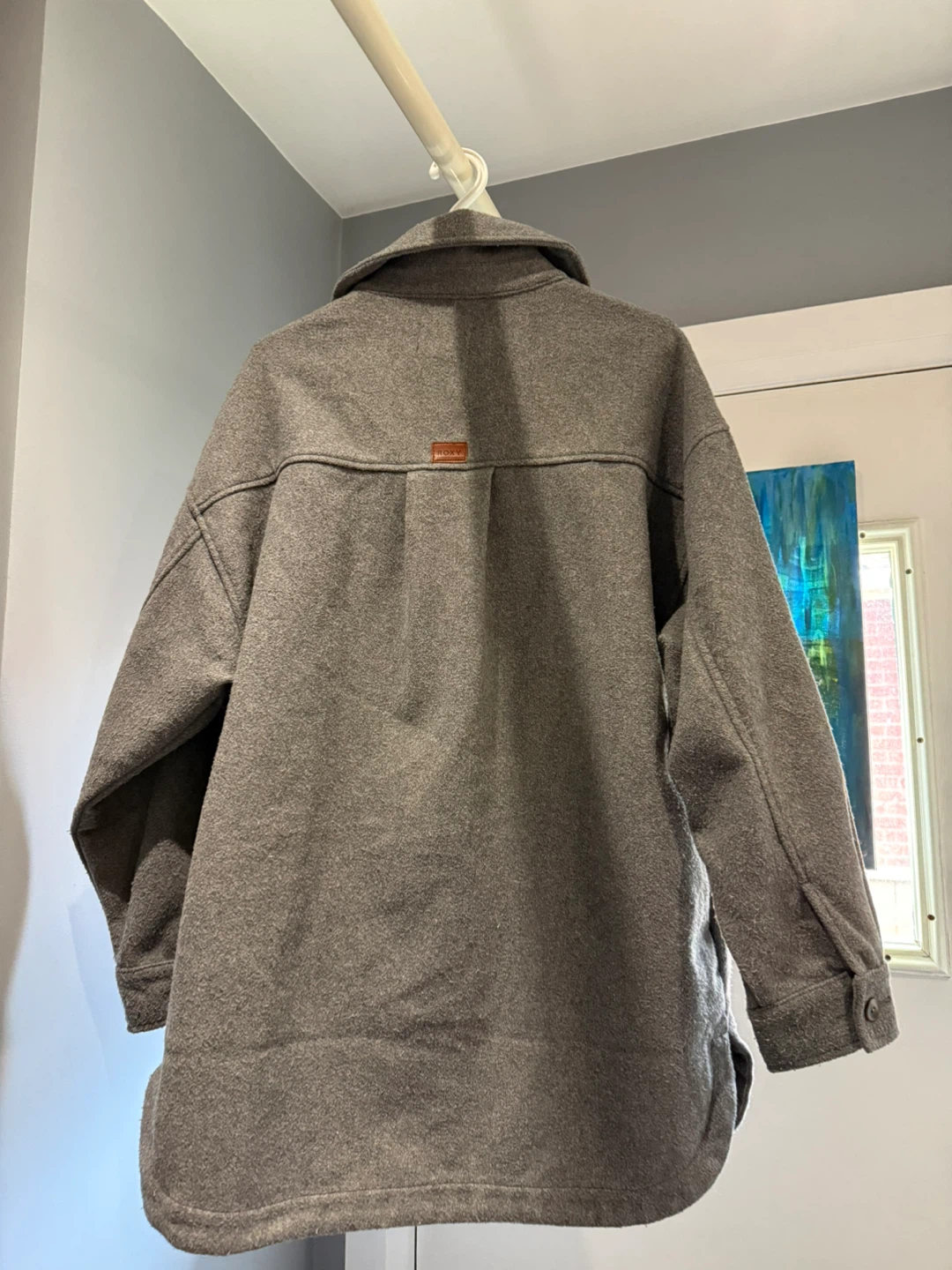 Roxy Grey Button-Up Shirt Jacket Shacket - photo 5