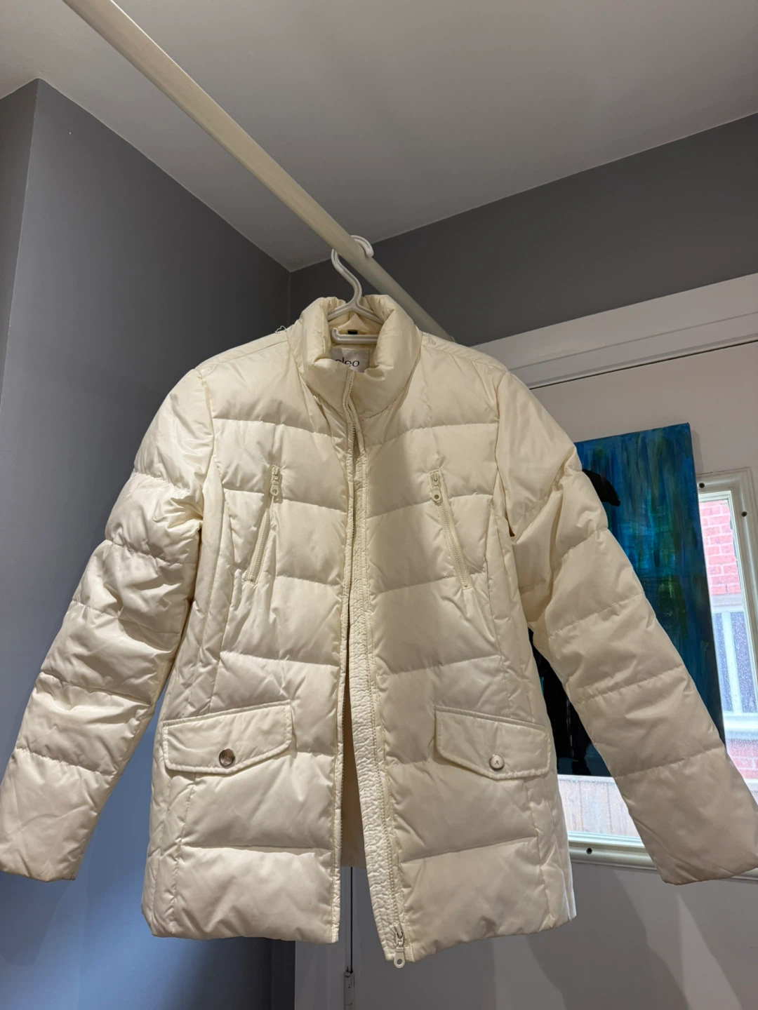 Cleo Women's Cream Puffer Jacket - Size M