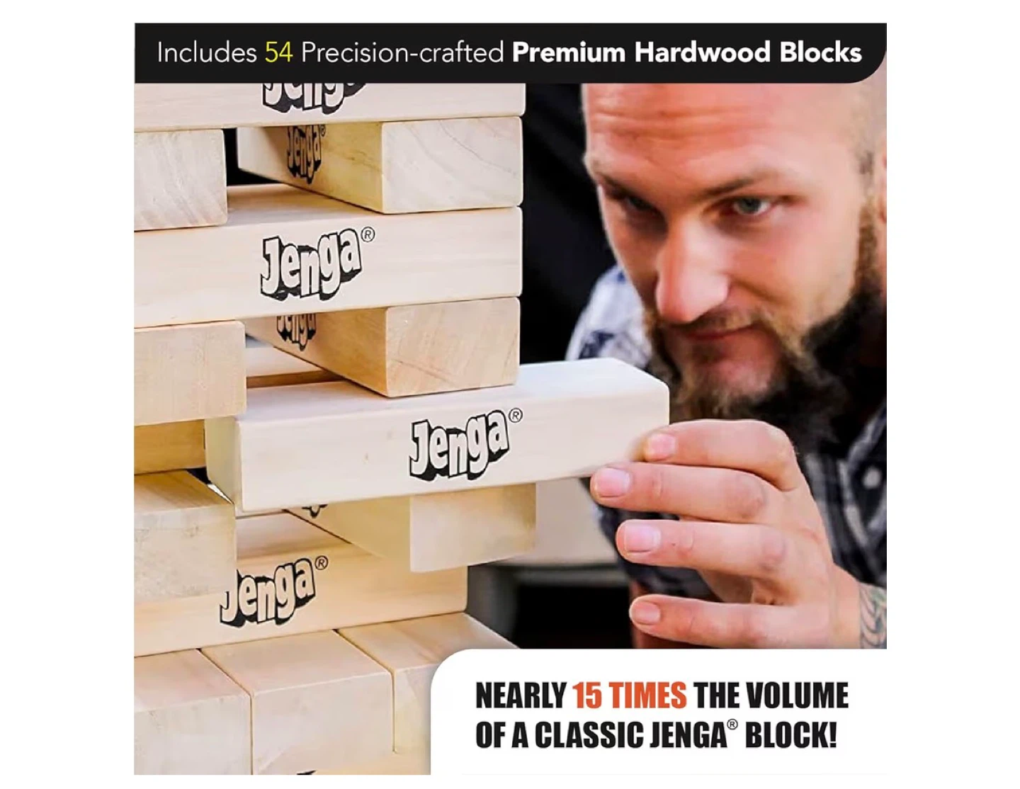 Jenga Giant JS7 Hardwood Game with Travel Bag - photo 4