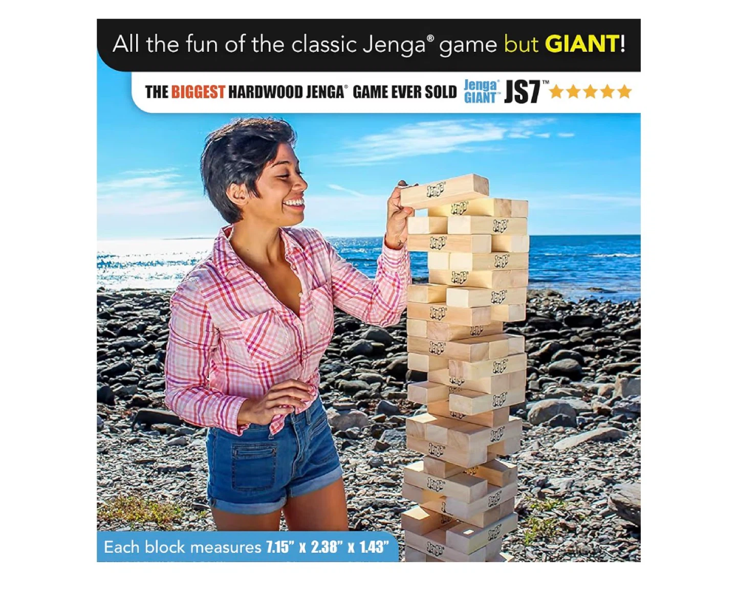 Jenga Giant JS7 Hardwood Game with Travel Bag - photo 2