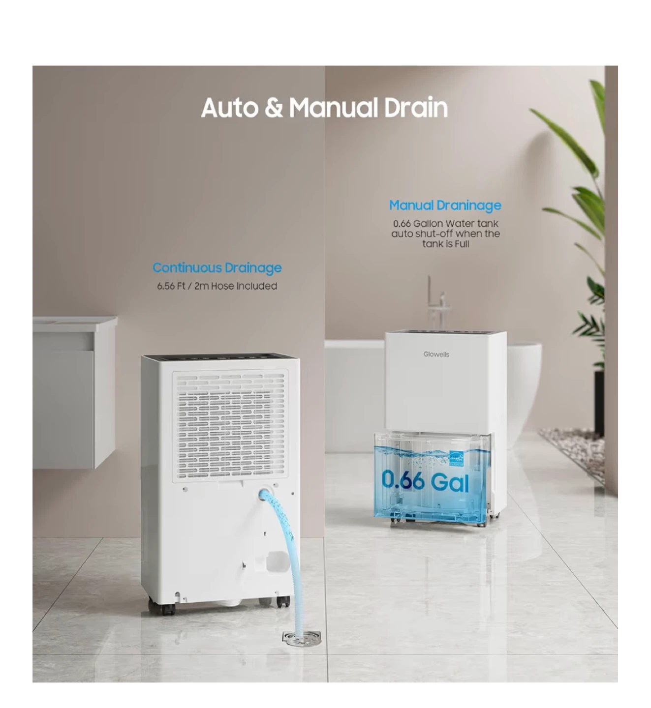 Glowells Dehumidifier - 52 Pints/Day, 4500 Sq. Ft - photo 5