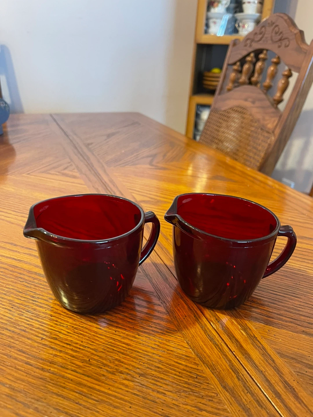 Ruby Red Glass Pitcher Set