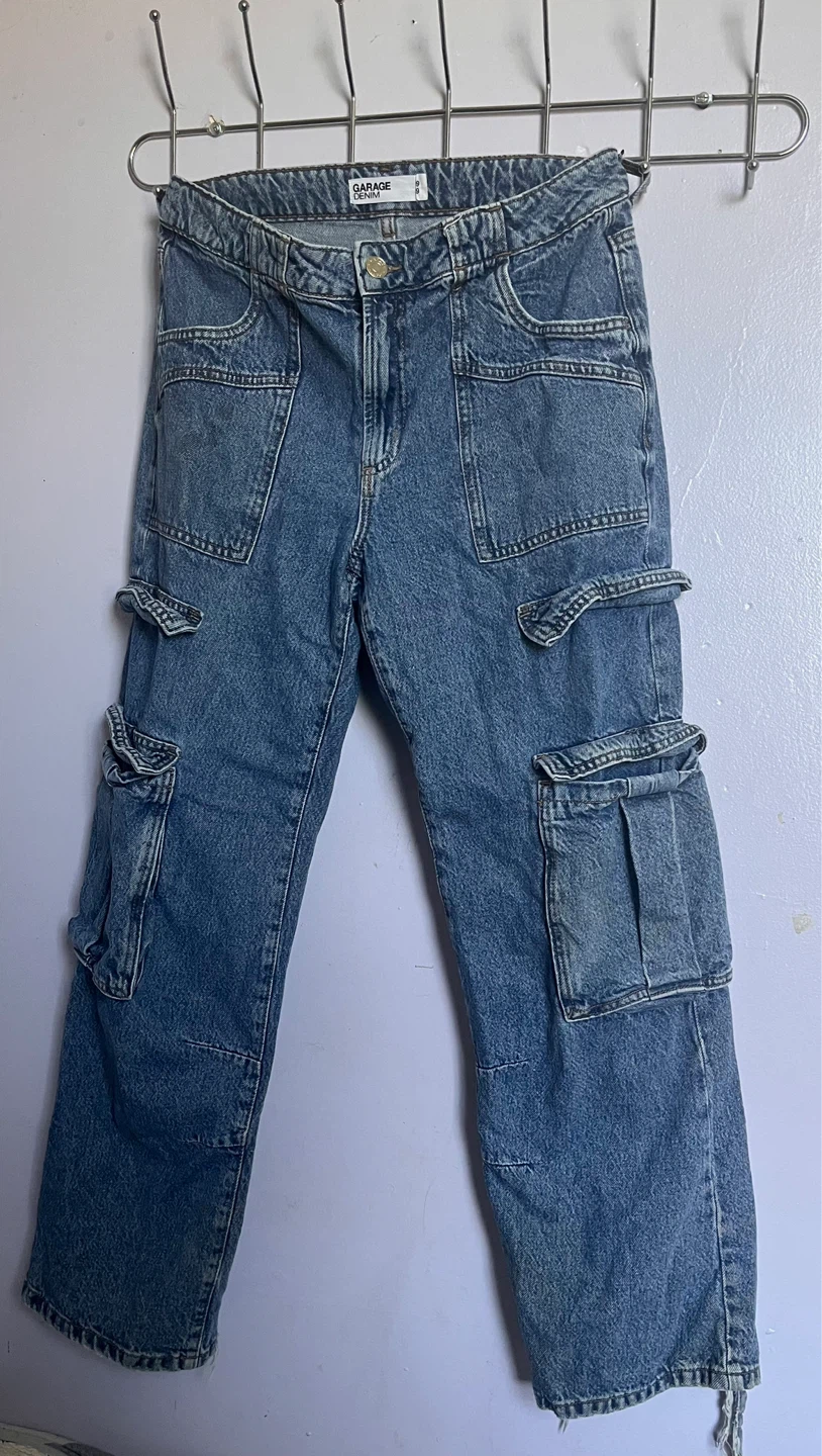 Garage Women's Cargo Jeans Size 5 Blue Denim
