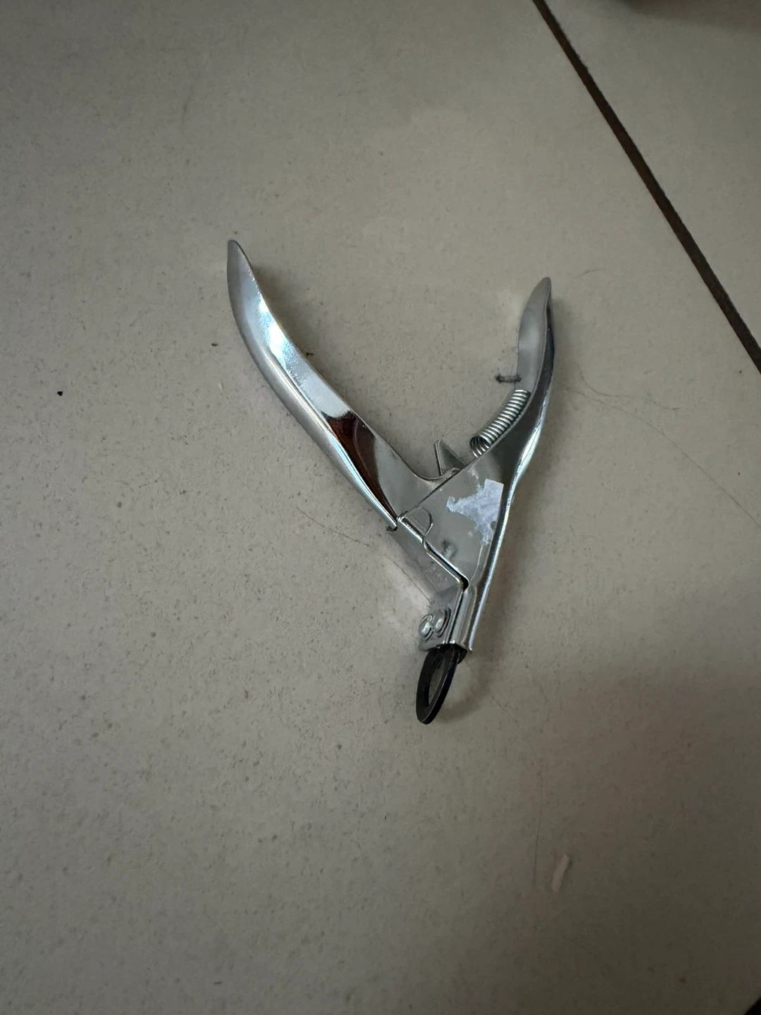Silver Metal Nail Clipper with Spring