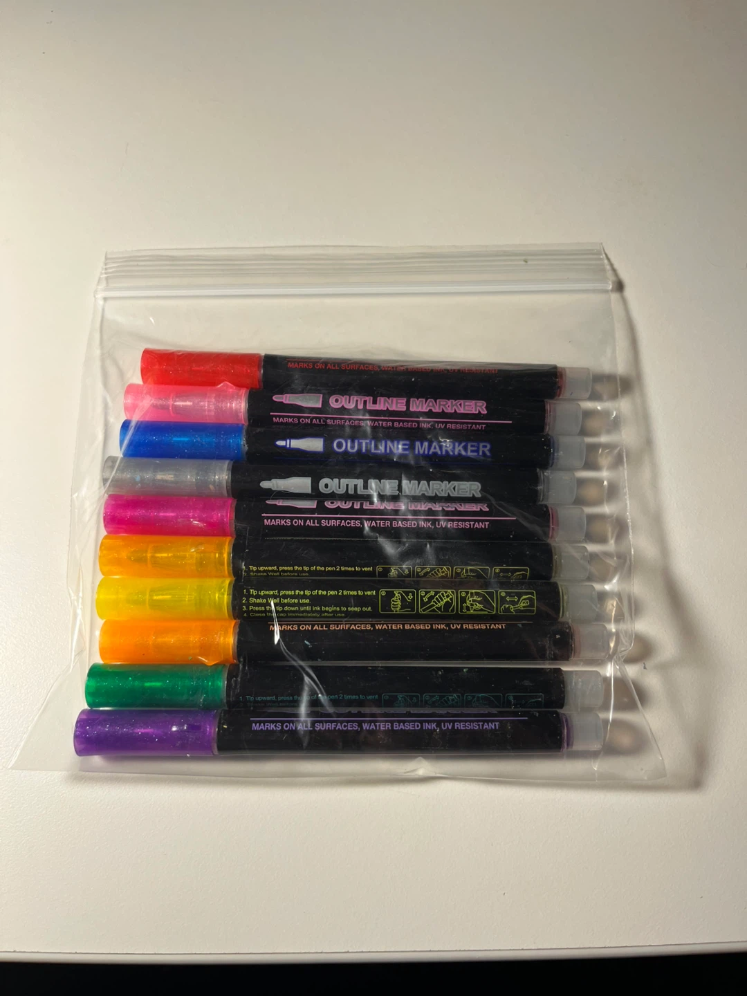 Outline Markers Set - 10 Colours