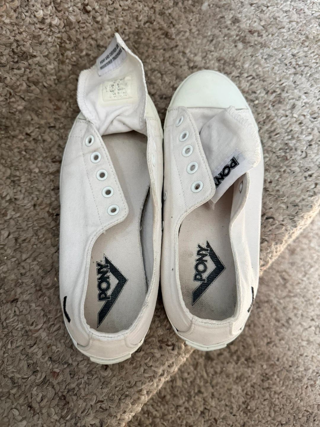 PONY White Canvas Sneakers
