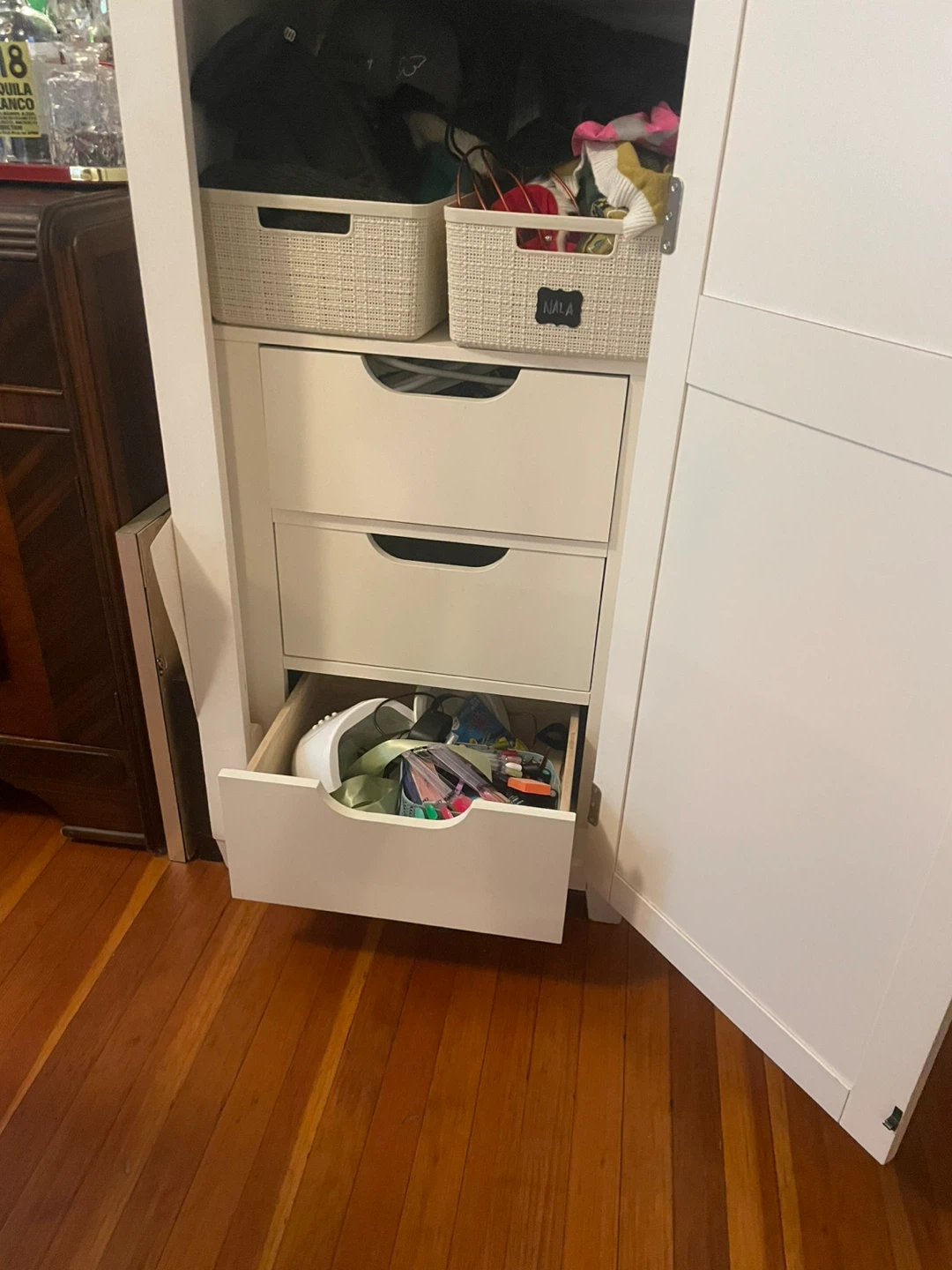 White Storage Cabinet with Drawers and Shelves - photo 4