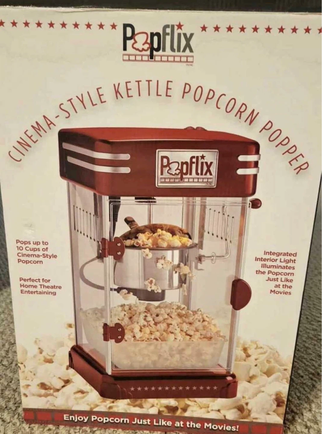 Popflix Cinema-Style Kettle Popcorn Popper