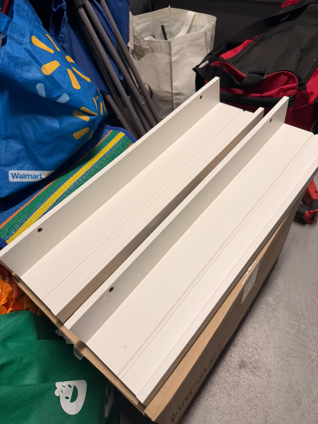 IKEA MOSSLANDA 2 White Picture Ledge Shelves