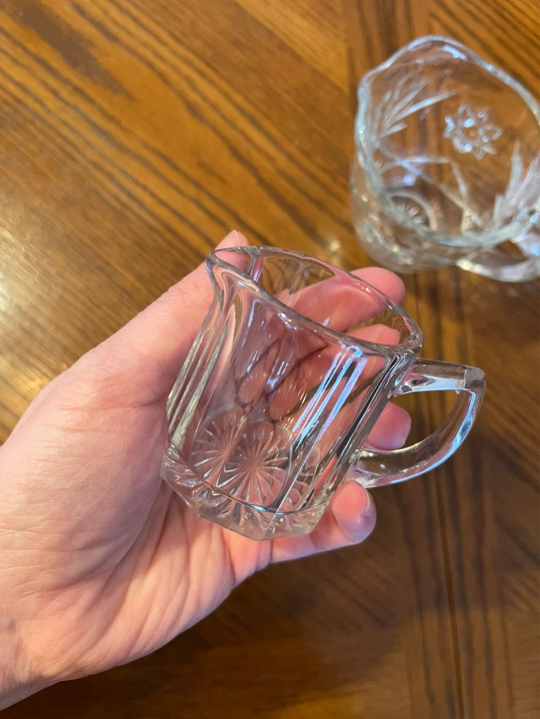 Set of 3 Clear Glass Creamers and Pitchers - photo 2