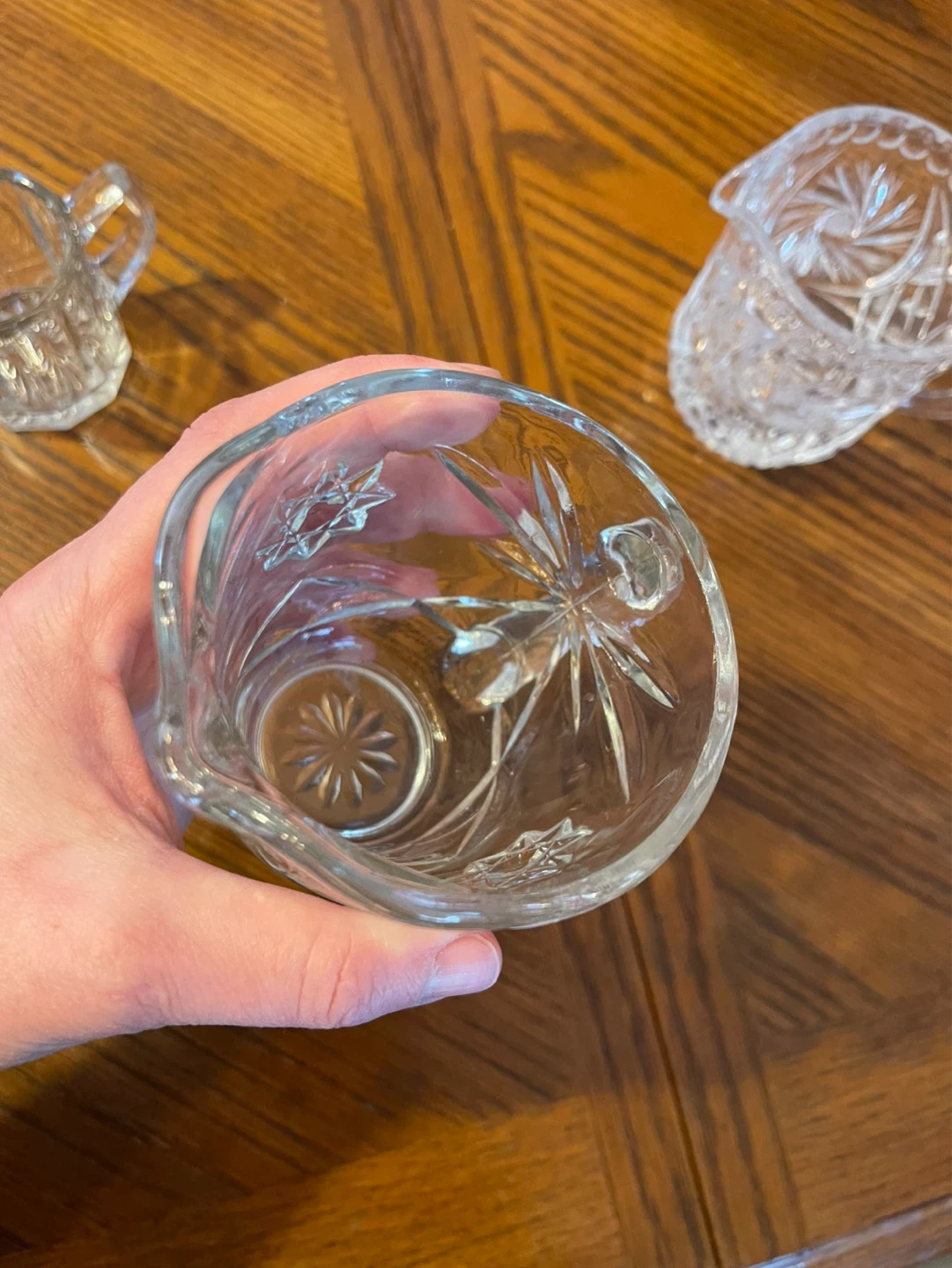Set of 3 Clear Glass Creamers and Pitchers - photo 4