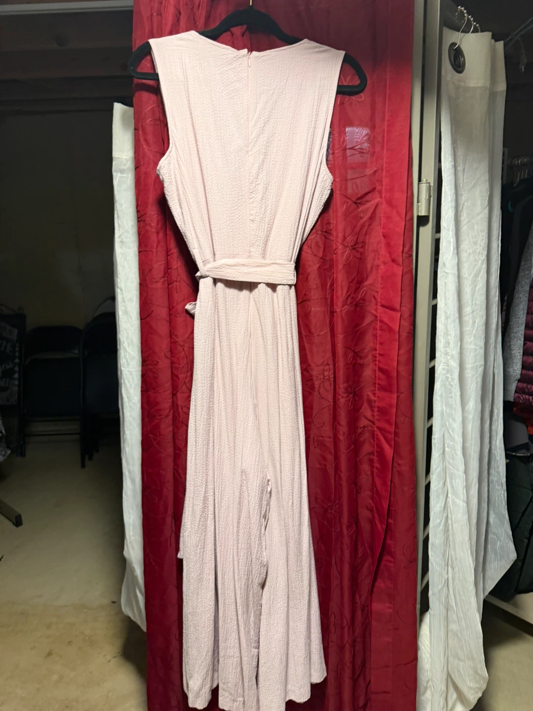 Calvin Klein Women's Pink Textured Wrap Jumpsuit Size 10 - photo 4