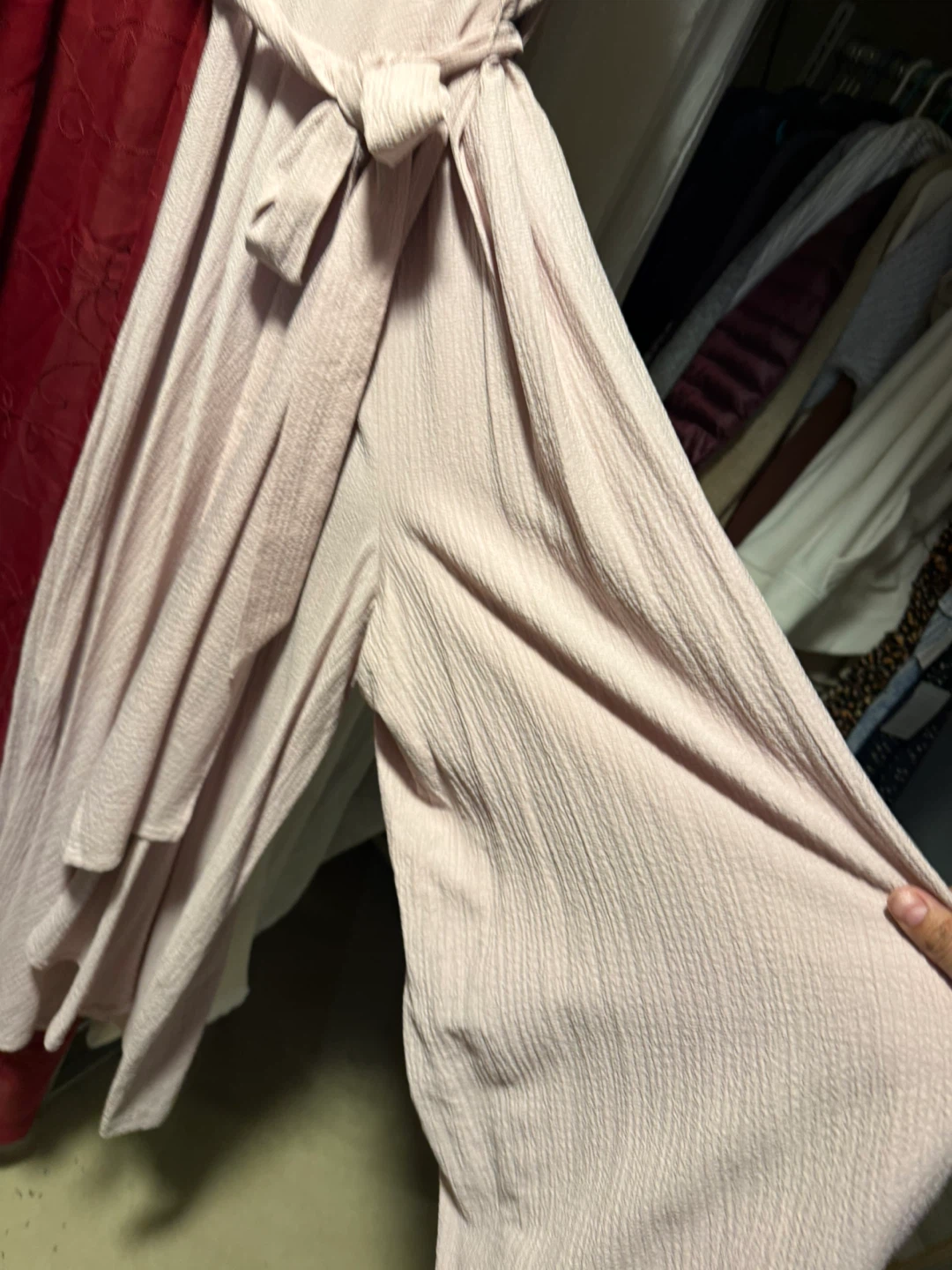 Calvin Klein Women's Pink Textured Wrap Jumpsuit Size 10 - photo 5