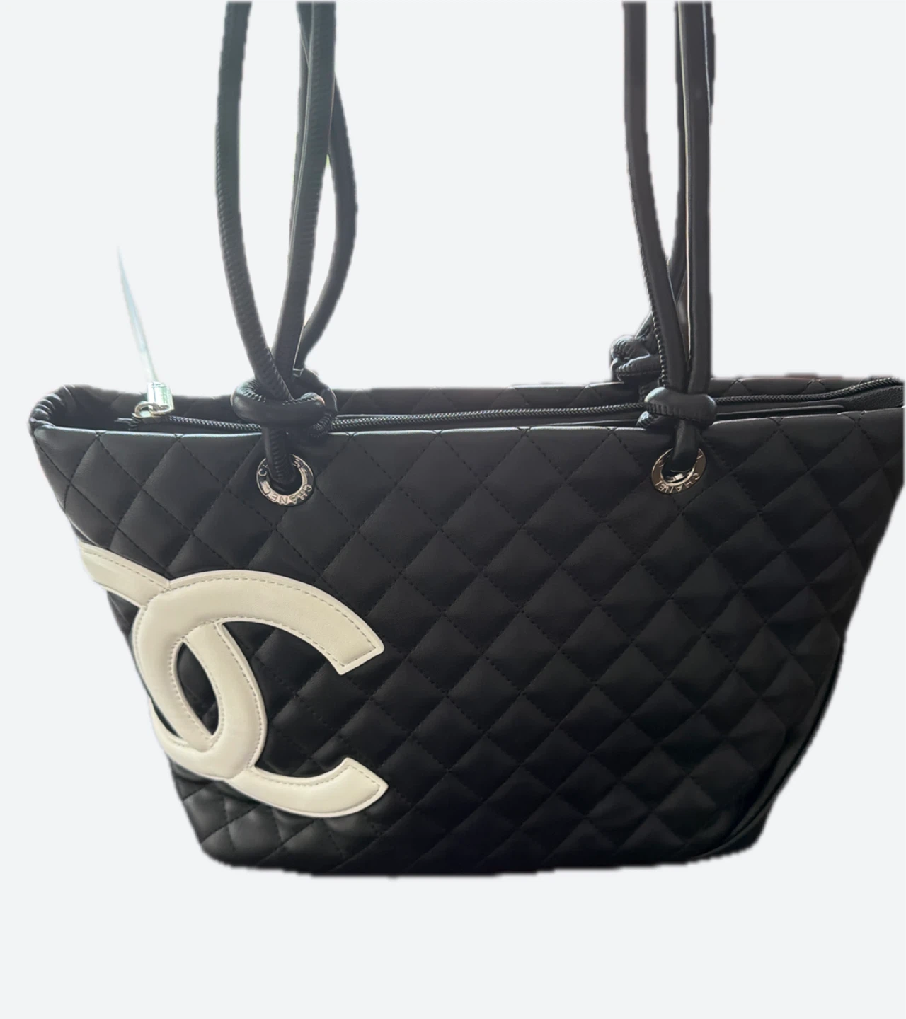 Soft Black Quilted Leather Tote Bag