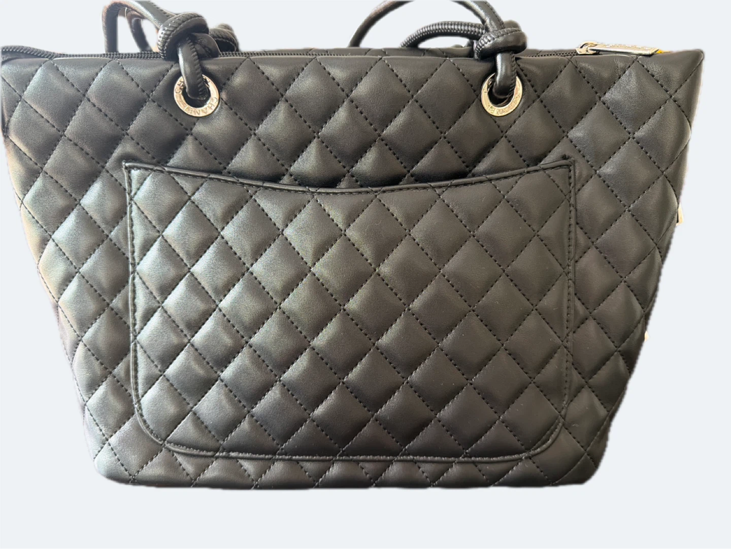 Soft Black Quilted Leather Tote Bag - photo 3