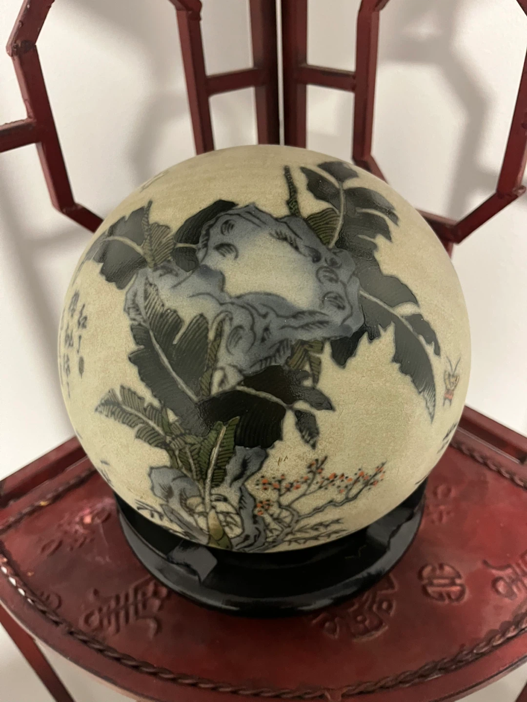 Decorative Ceramic Ball with Asian Artwork - photo 2