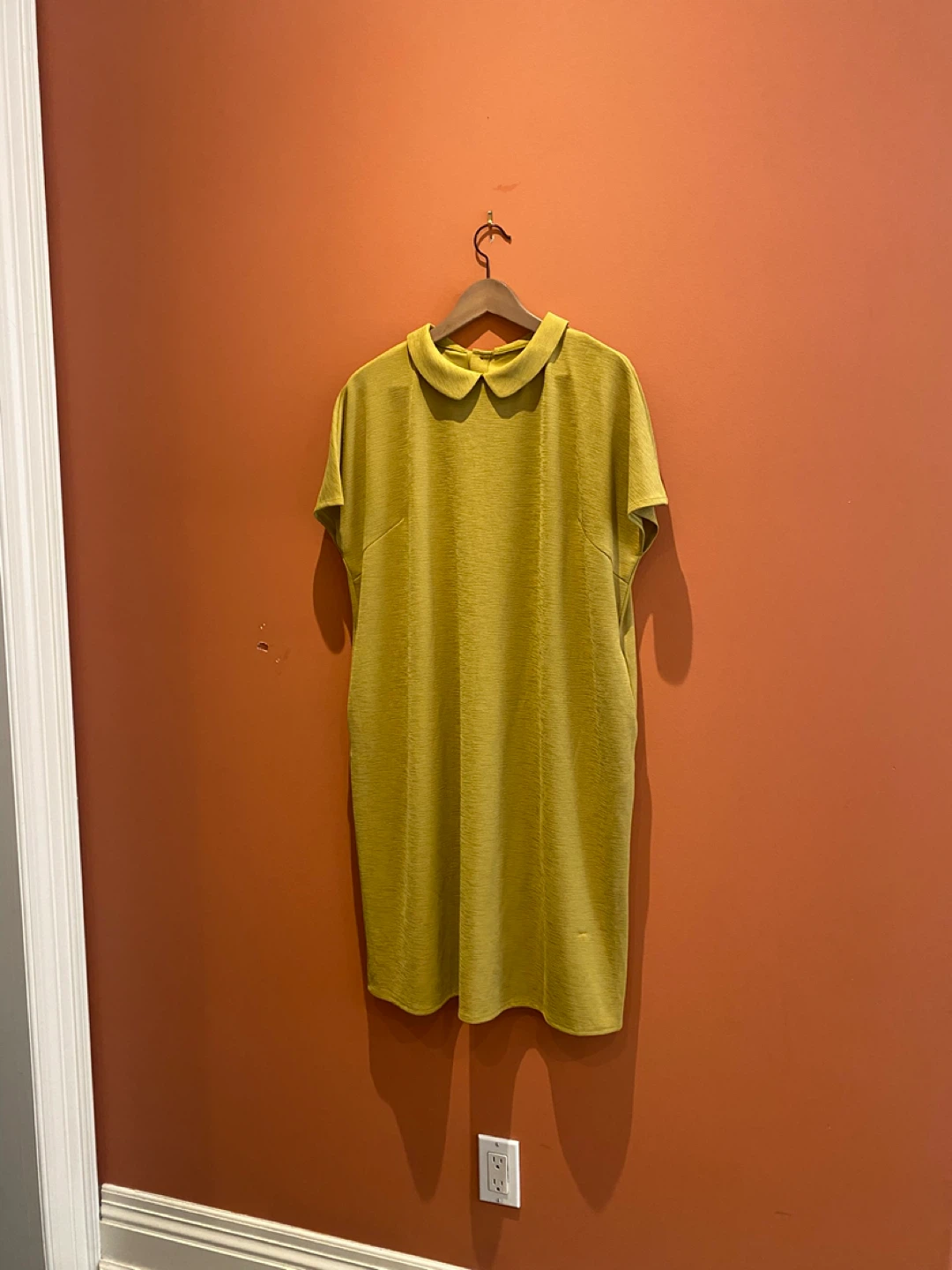 Chartreuse Collared Shift long dress