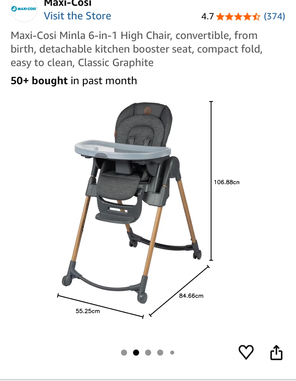 Maxi-Cosi Minla 6-in-1 High Chair - Classic Graphite - photo 4