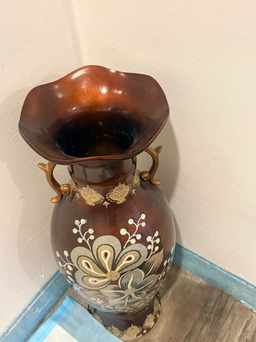 Decorative Ceramic Vase with Floral Design