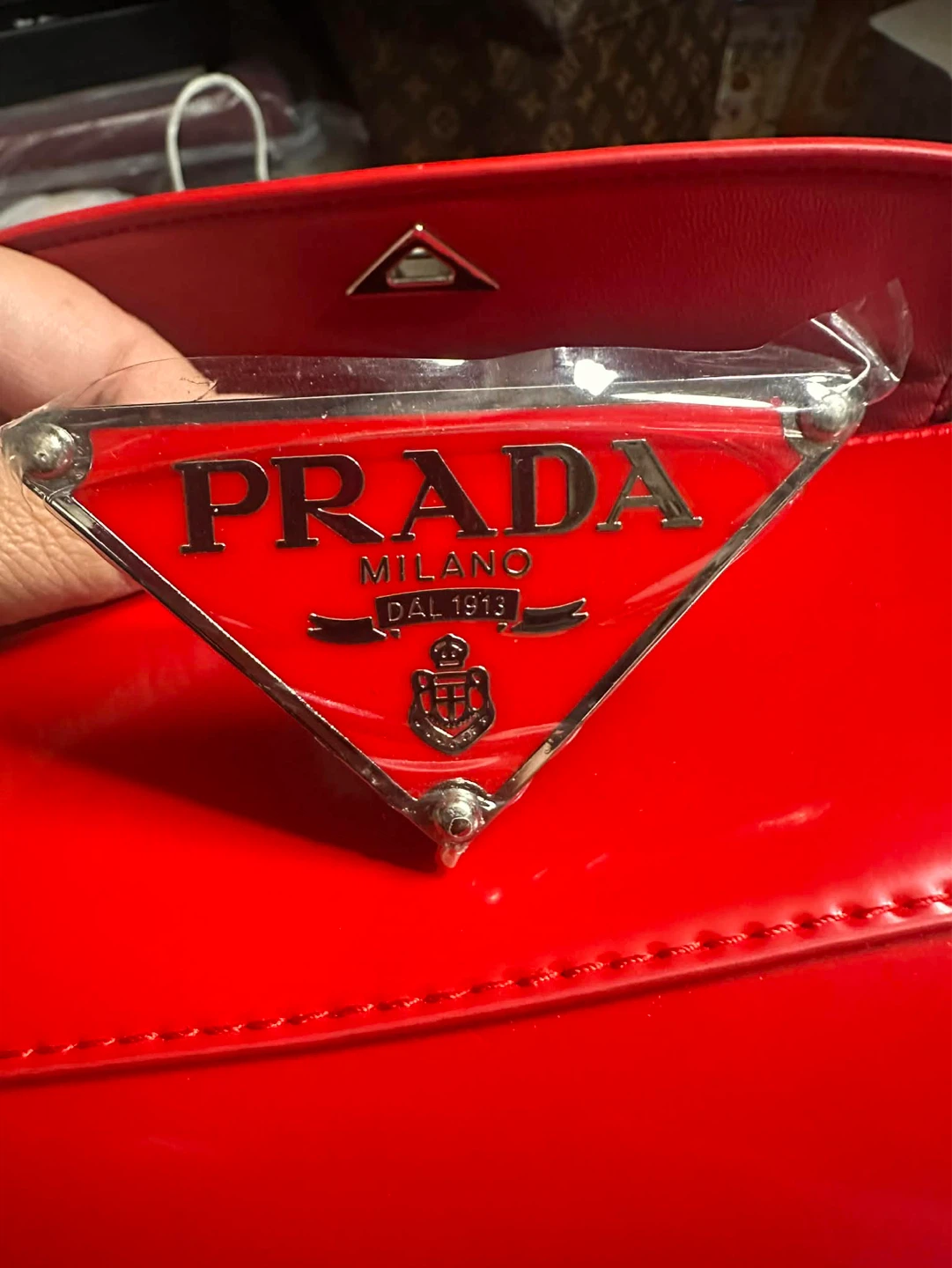 P Red Patent Shoulder Bag - photo 5