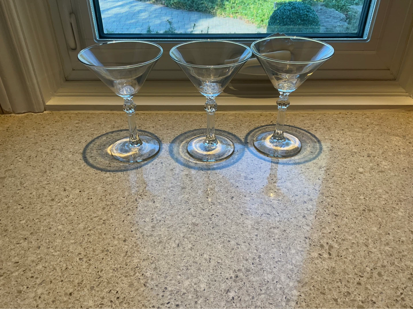 Set of 3 Clear Martini Glasses