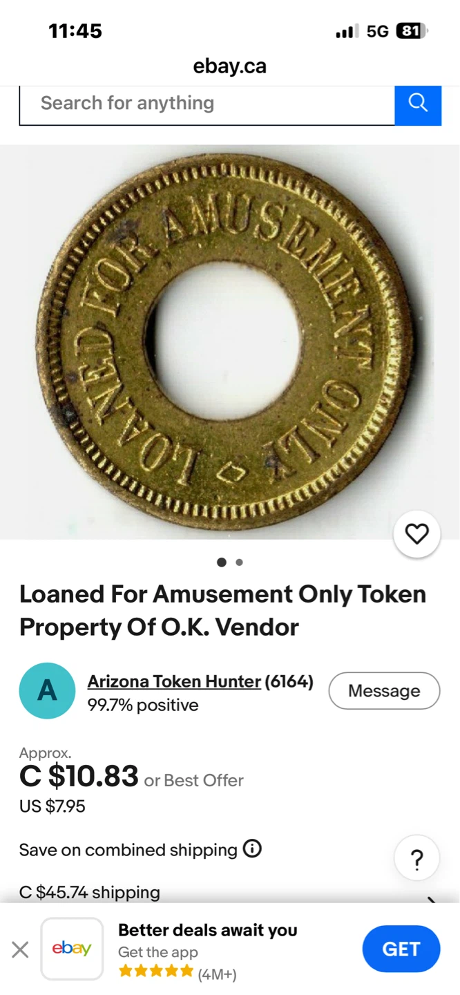 Loaned For Amusement Only Token - photo 2
