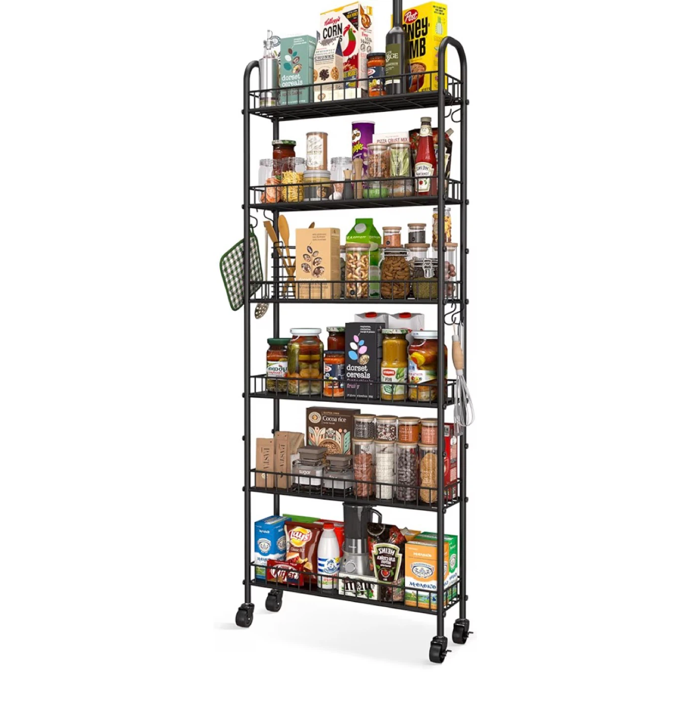 6-Tier Slim Rolling Storage Cart with Wheels