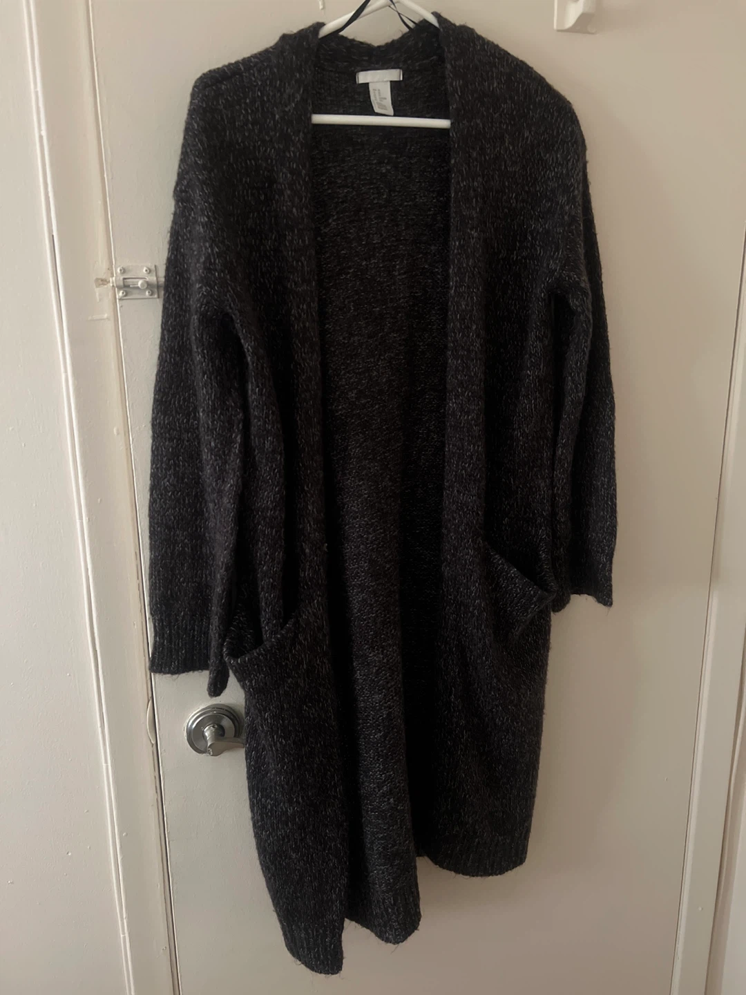 H&M Long Cardigan - Charcoal Marled