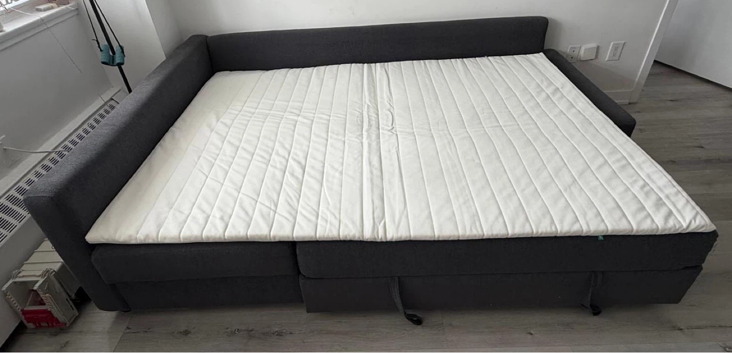 IKEA FRIHETEN  Corner Sofa-Bed – Dark Gray with Mattress Pad - photo 5