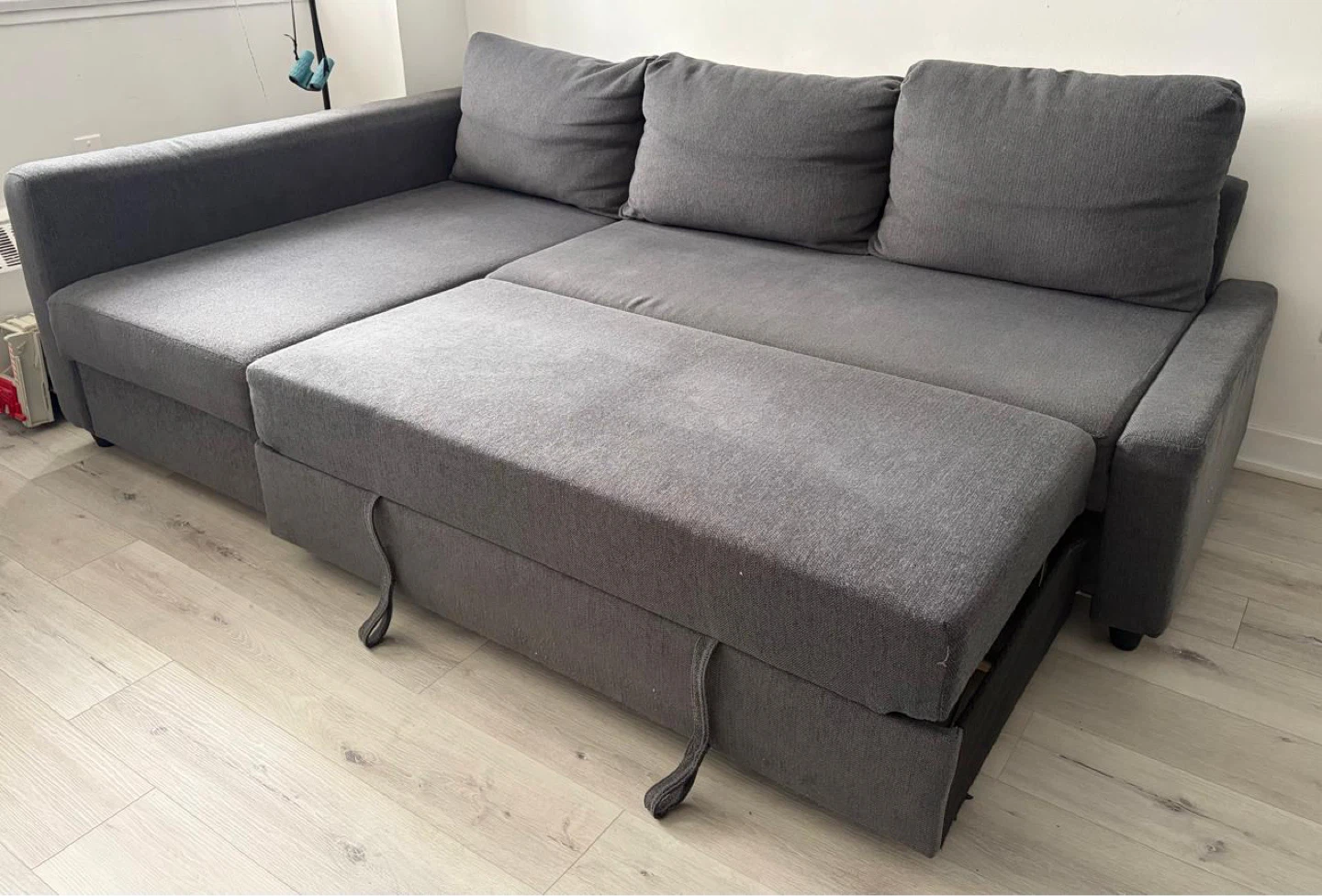 IKEA FRIHETEN  Corner Sofa-Bed – Dark Gray with Mattress Pad - photo 2