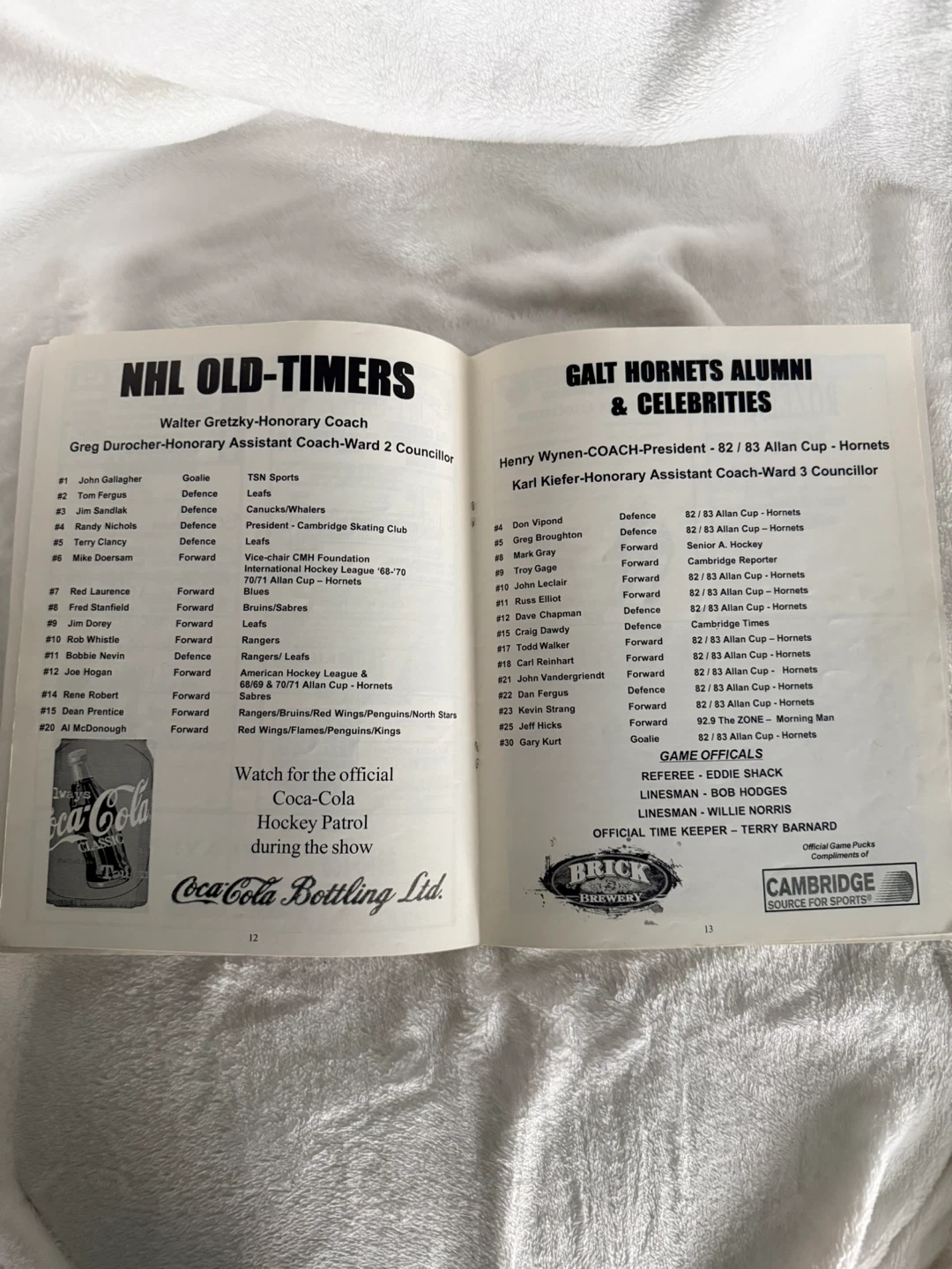 Eddie Shack & Walter Gretzky signed 1999 Galt Hockey Program - photo 2