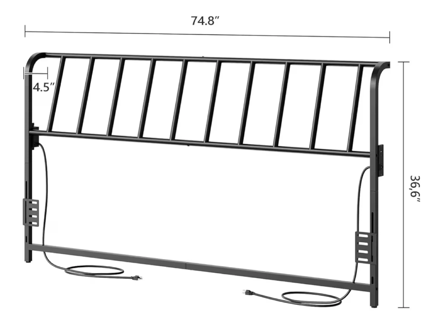MAHANCRIS Metal king bed Headboard with Charging Ports