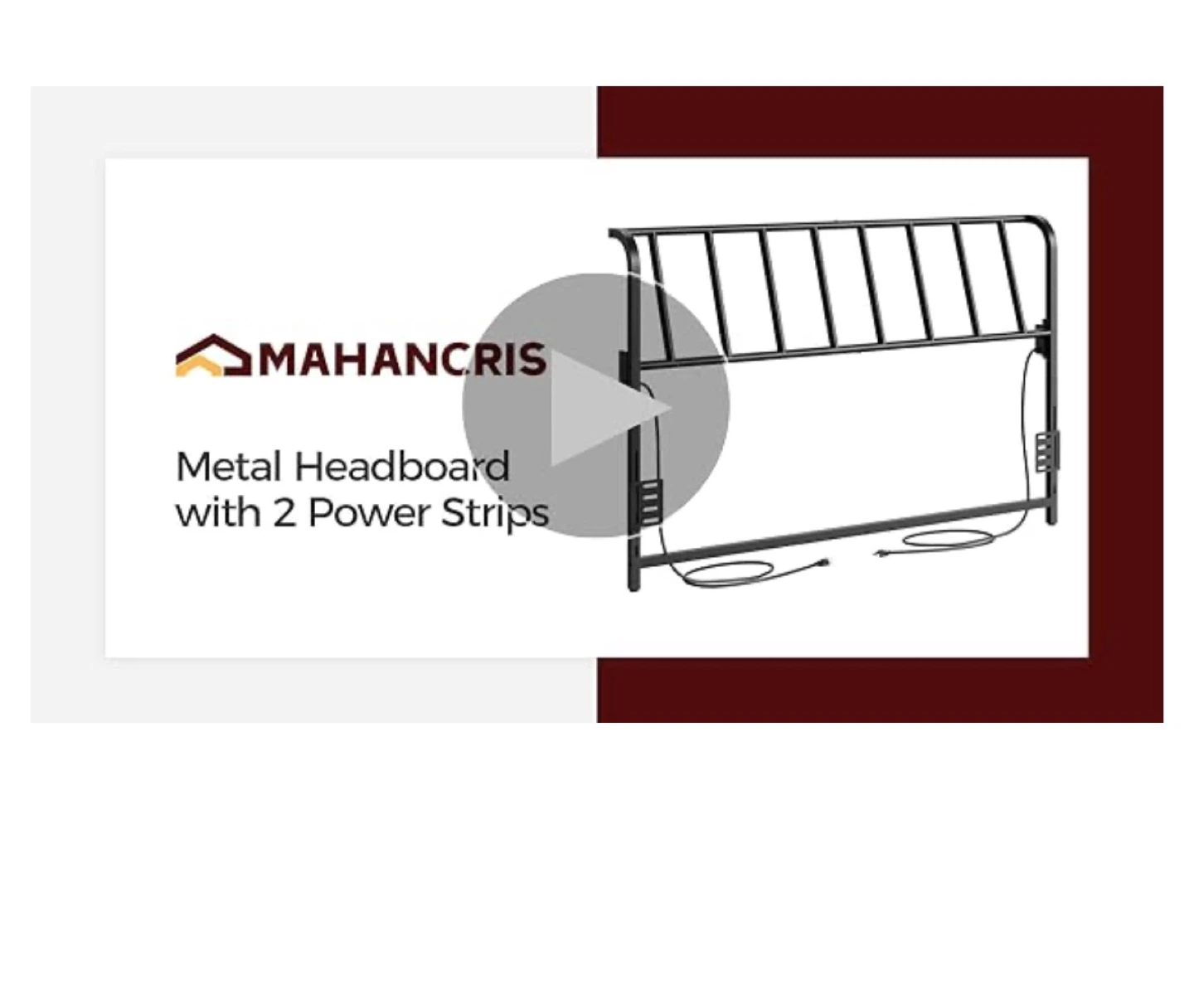 MAHANCRIS Metal king bed Headboard with Charging Ports - photo 5