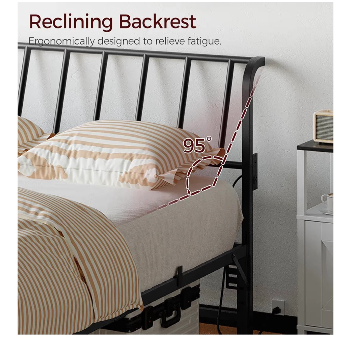 MAHANCRIS Metal king bed Headboard with Charging Ports - photo 4