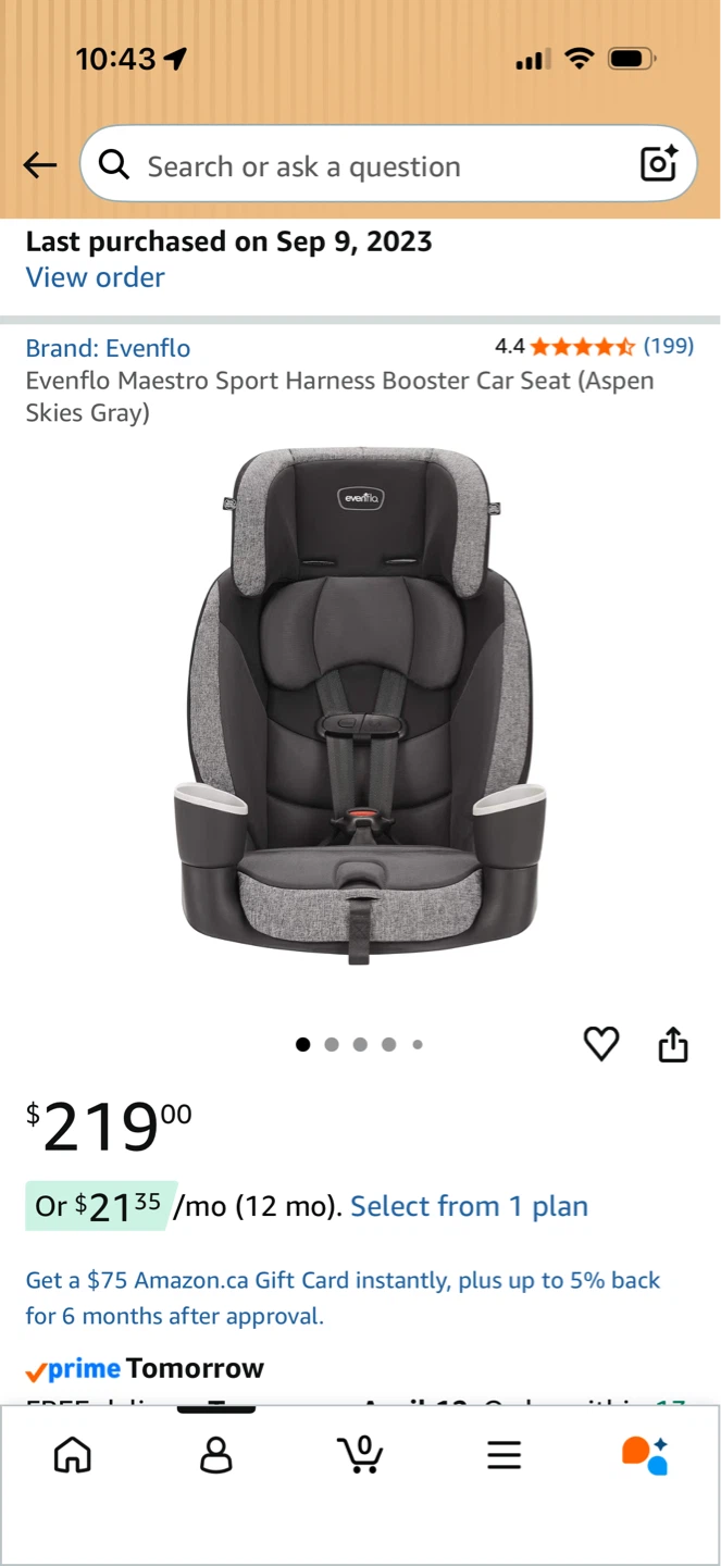 Evenflo Maestro Sport Harness Booster Car Seat