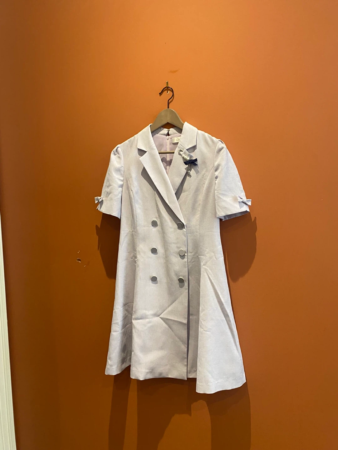 Lilac Double-Breasted Blazer Dress
