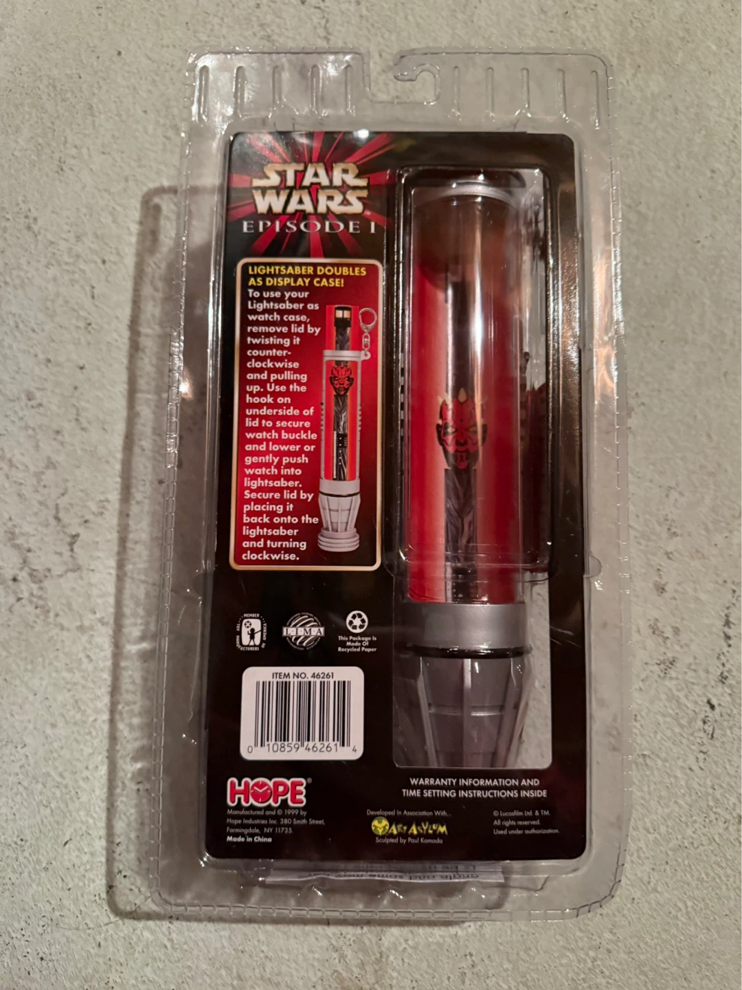 Star Wars Episode 1 Darth Maul WATCH LIGHTSABER Display 1999 NEW - photo 2