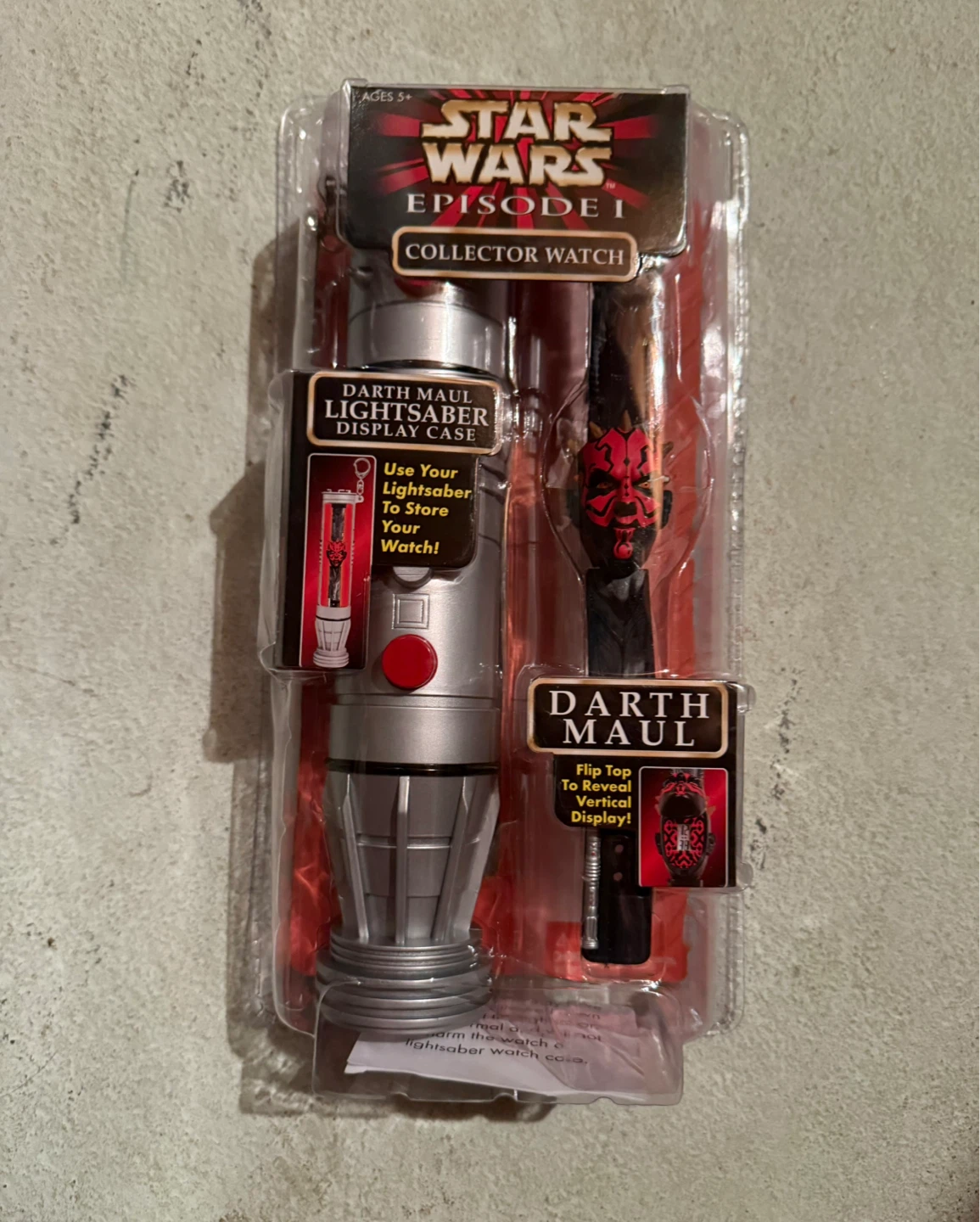 Star Wars Episode 1 Darth Maul WATCH LIGHTSABER Display 1999 NEW