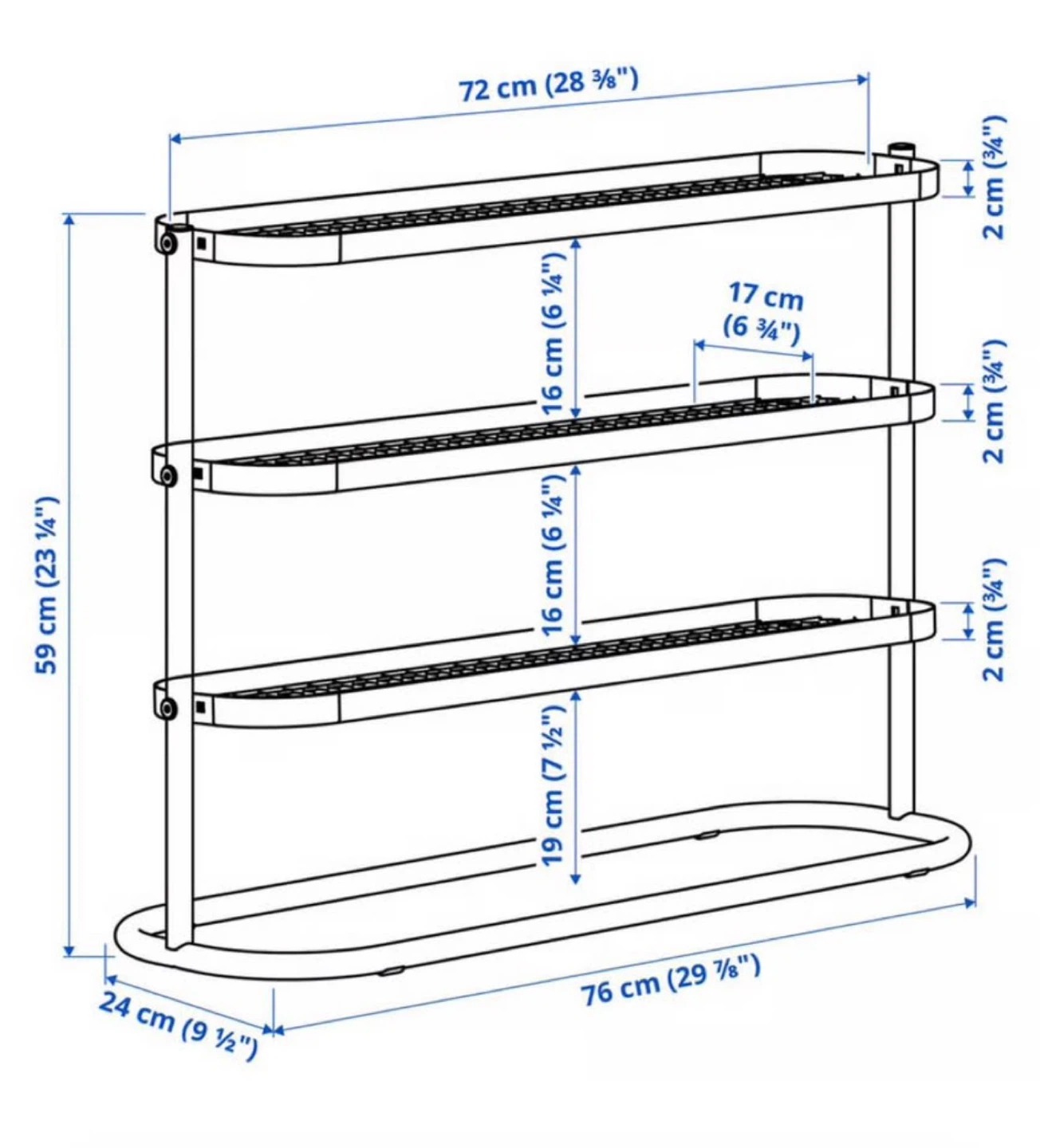 IKEA 3-Tier Black Metal Shoe Rack - photo 4