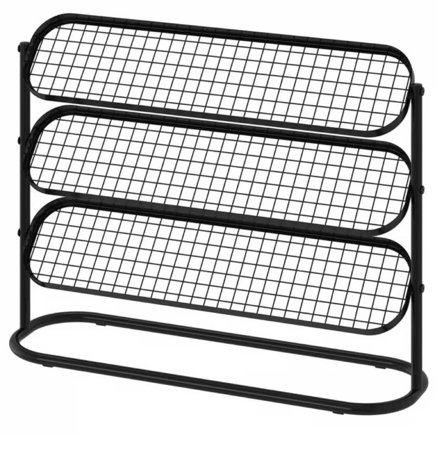IKEA 3-Tier Black Metal Shoe Rack