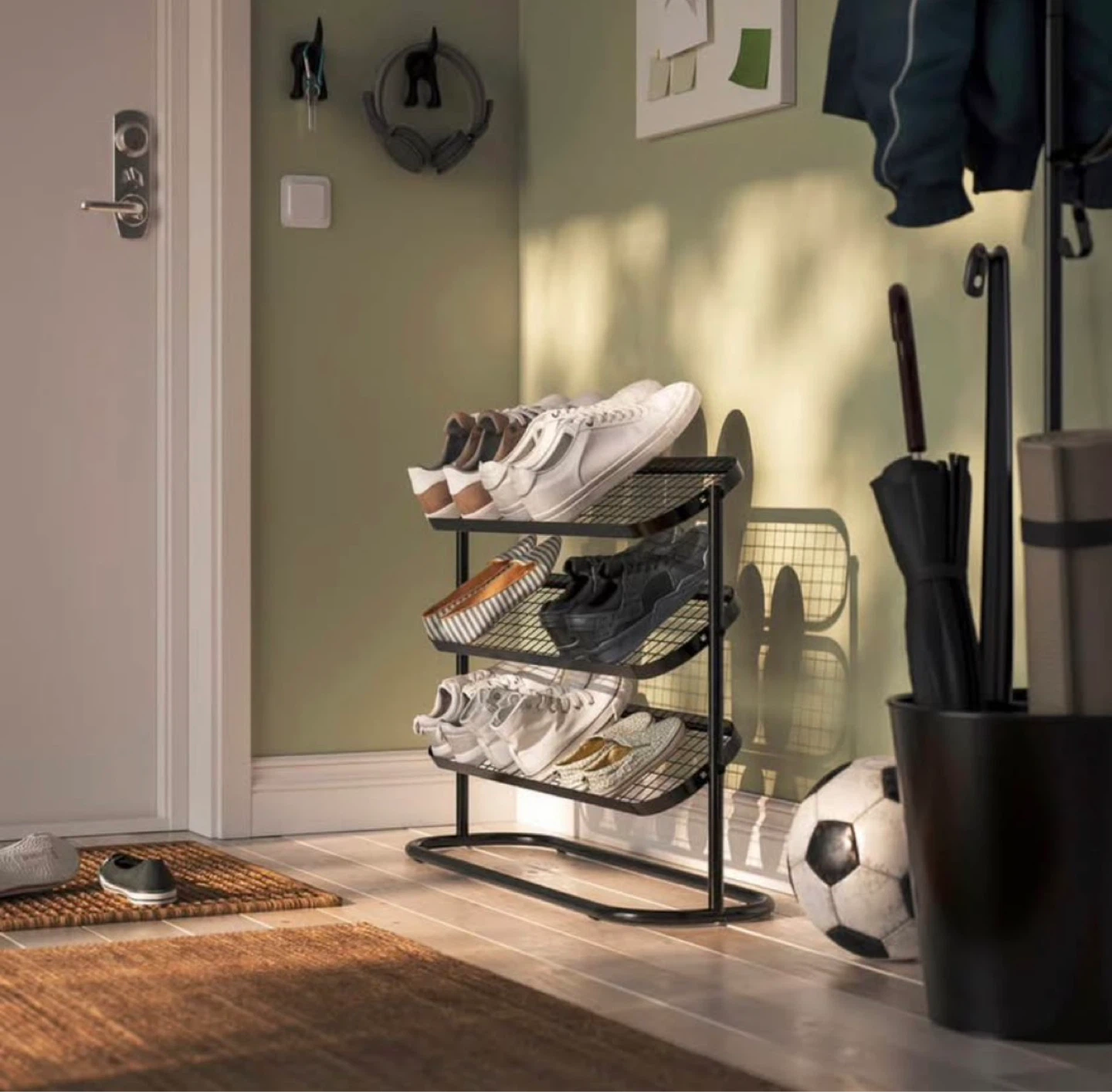 IKEA 3-Tier Black Metal Shoe Rack - photo 2