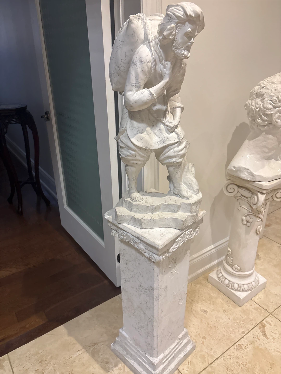 Vintage Statue of Man Carrying Bundle - photo 5