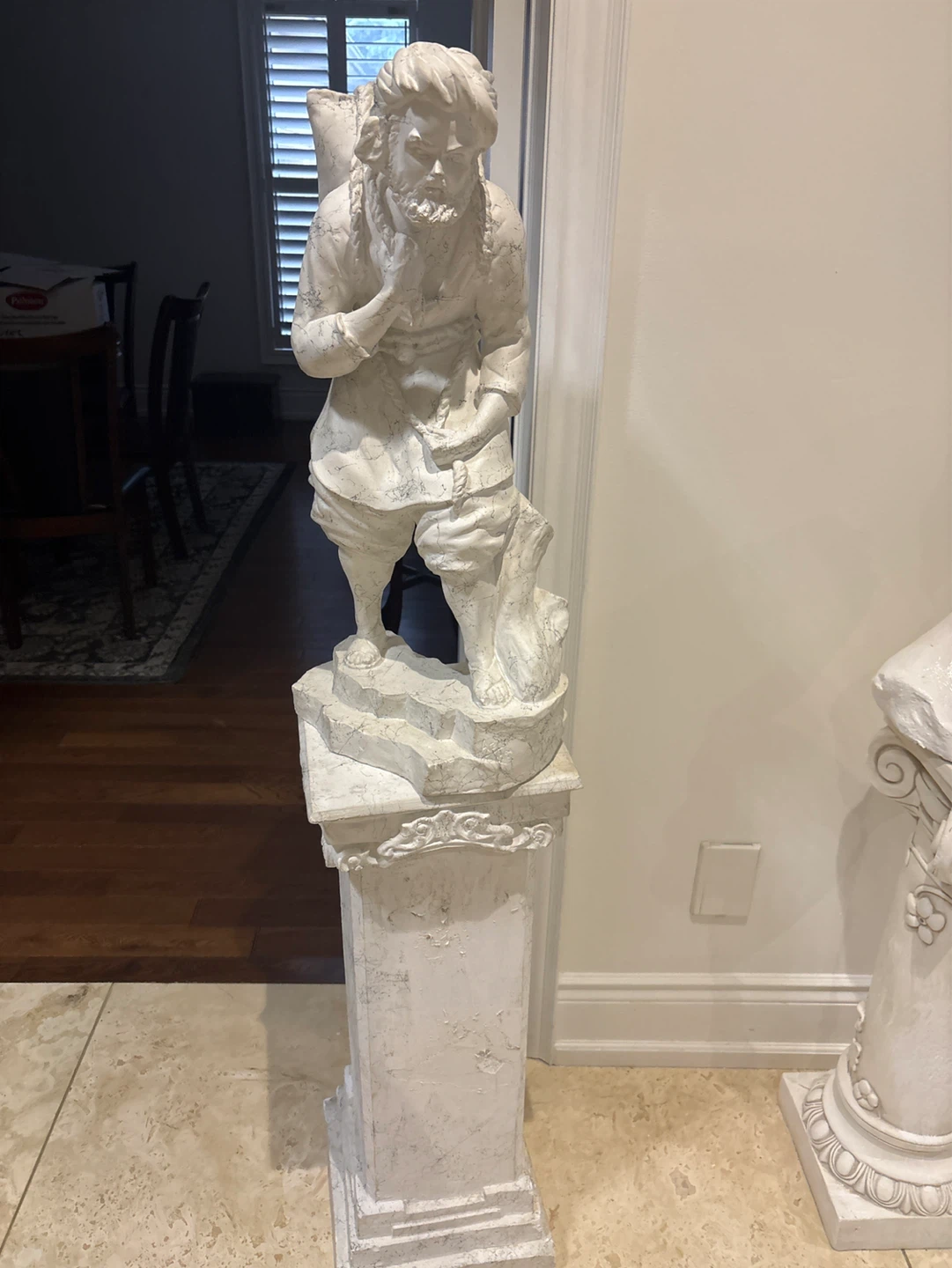 Vintage Statue of Man Carrying Bundle - photo 4