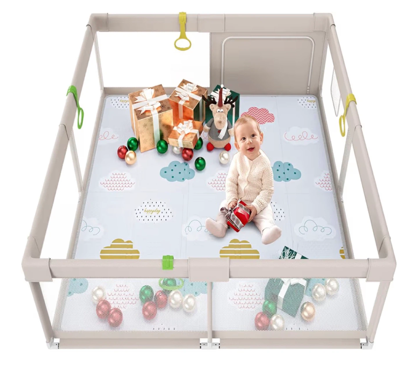 Baby Playpen 71" x 59" with Play Mat