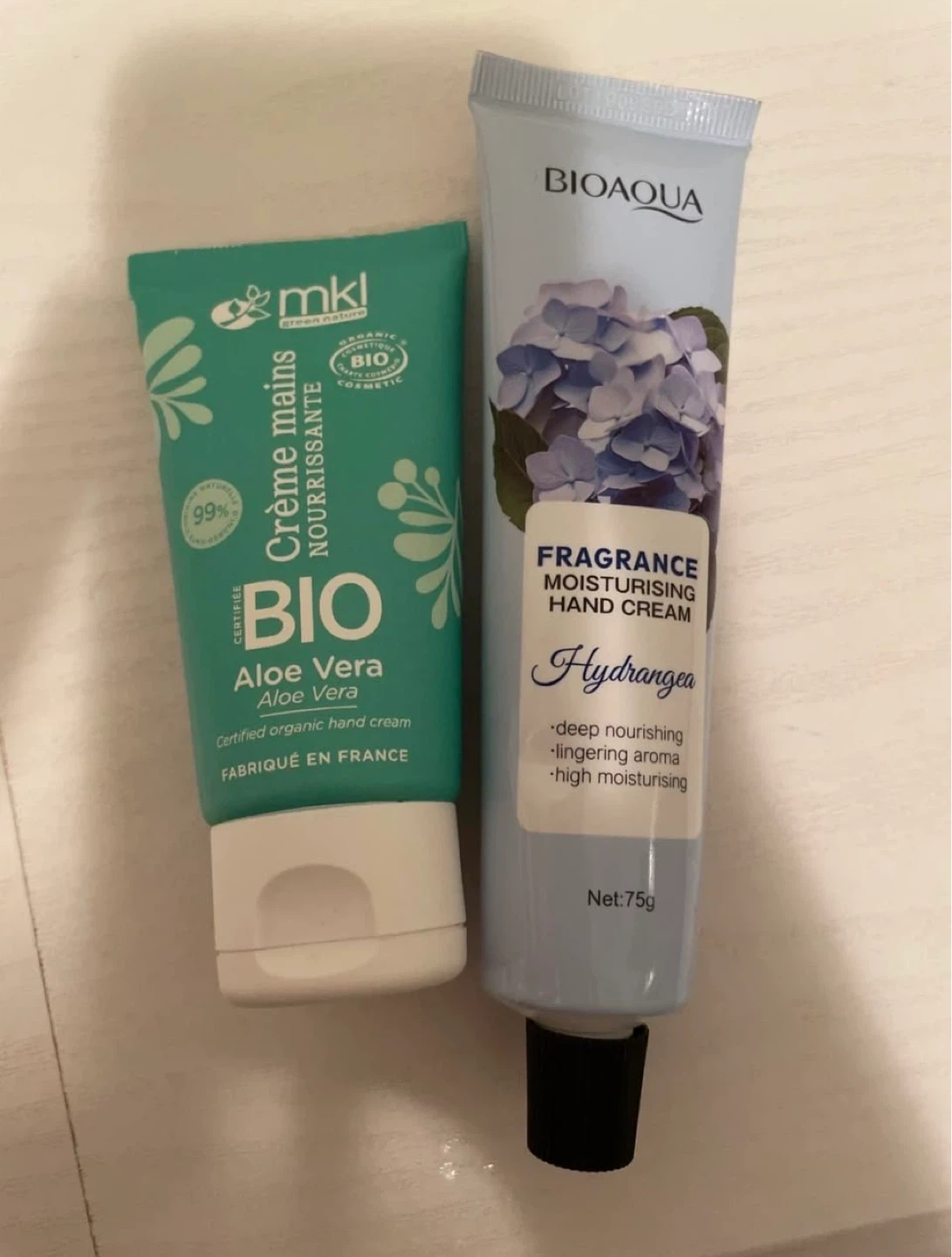 Aloe Vera Hand Cream & BIOAQUA Hydrangea Hand Cream
